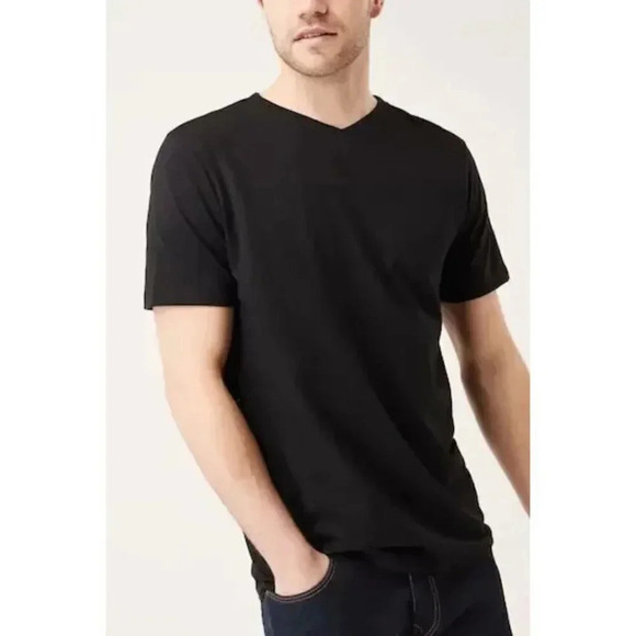 Kit &  Ace Vneck Short Sleeve Essential Black Tee - Picture 1 of 12